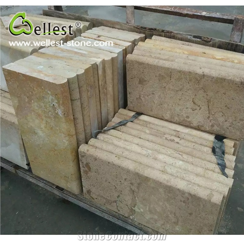Best Price Coffee Brown Travertine Honed Surface Exterior Step Tread