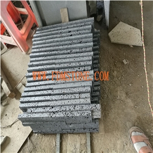 Black Basalt Lava Stone Stacked Stone Retaining Walls,Ledge Stone Cladding,Stone Panel