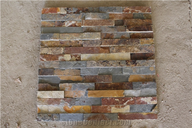 Rusty Slate Cultured Stone, Stacked Stone Veneer, Stone Wall Decor
