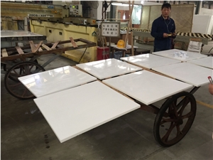 White Nano Slab and Tiles, Nano Crystallized Glass Stone 3