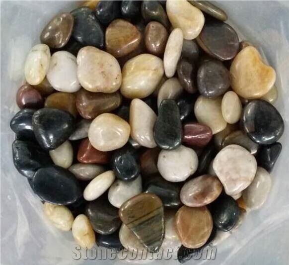Highly Polished Multicolor Decorative Natural Pebble Stone,Polished Mixed Color River Stone in Decoration