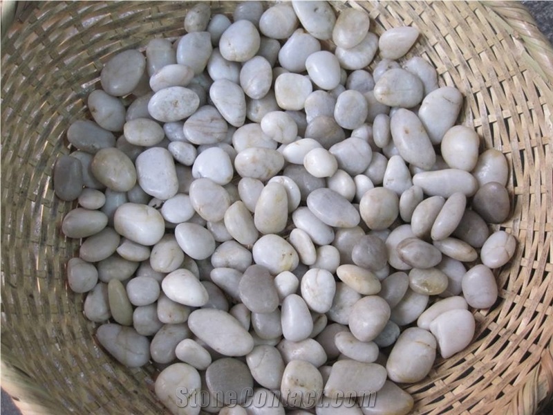 Polished Natural White River Pebble Stone for Decoration in Garden , Outdoor ,Landscaping