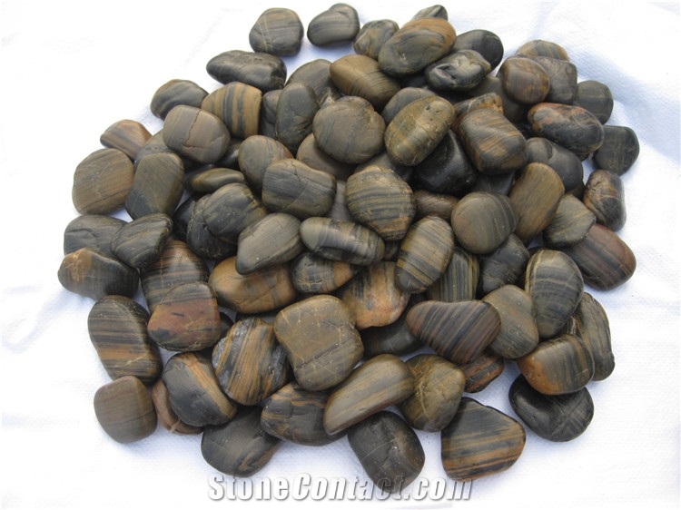 Yellow Pebble Stone , Polished Natural River Stone