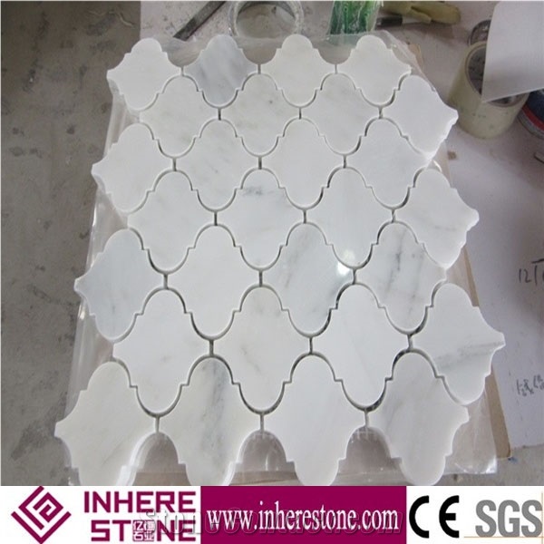 Bianco Venato Marble Mosaic Tiles, Carrara White Mosaic, Bianco Gioia Polished Mosaic