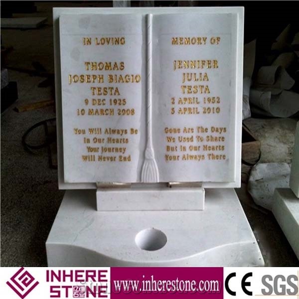 Black Tombstone Design Book Shape Style, Granite Headstones for Grave, Western Style Gravestone, Monument Design