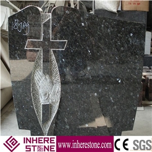 Blue Pearl Granite Monument & Tombstone, Blue Pearl Hallingsas Tombstone Design, Norway Blue Stone Poland Gravestone