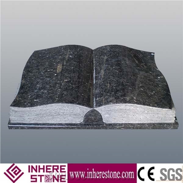 Book Open Style Marble Tombstone for Cemetery, Chinese Marble Monument & Tombstone, White Marble Gravestone Headstones