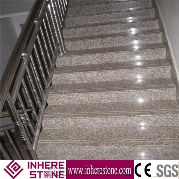 Cheapest Stone Peach Red G687 Granite Stairs & Steps, Gutian Peach Flower Red Granite Stair Riser, Staircase