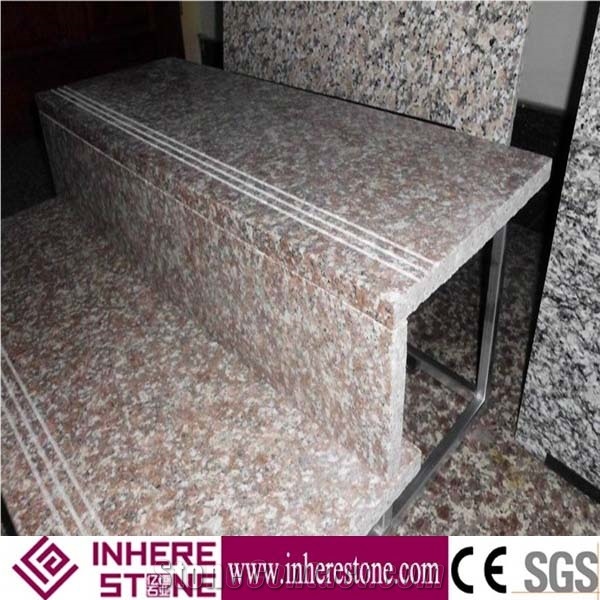 Cheapest Stone Peach Red G687 Granite Stairs & Steps, Gutian Peach Flower Red Granite Stair Riser, Staircase