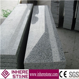 G640 Grey Granite Stairs & Steps, Black White Flower Granite Staircase, Padang Grigio Granite Stair Riser