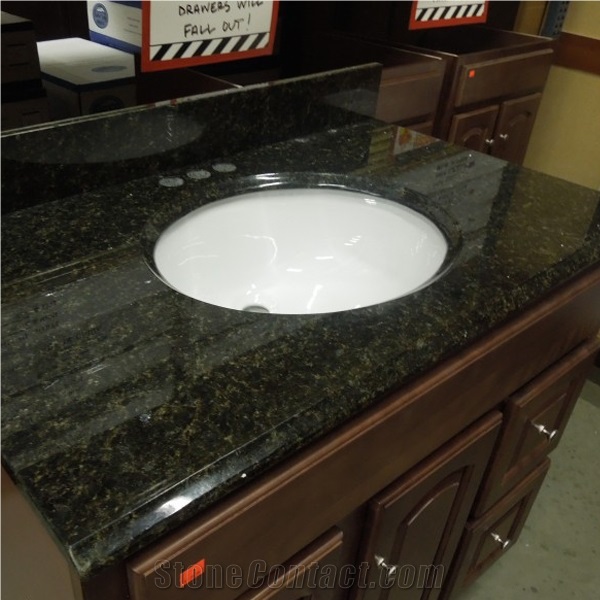 Hot Sale Verde Ubatuba Granite Hotel Vanity Counter Tops