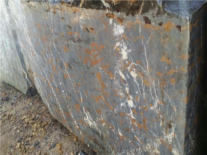 Black & Gold Block, Black Gold Marble Block