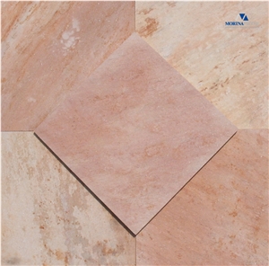 Pink Quartzite tiles, natural surface, sawn edges
