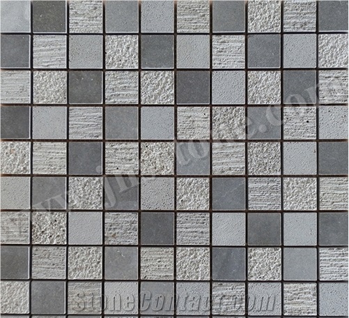 Chinese Grey Basalt Mosaic/Mosaic/Natural Stone Mosaic/Honed/Hainan Grey Basalt Mosaic