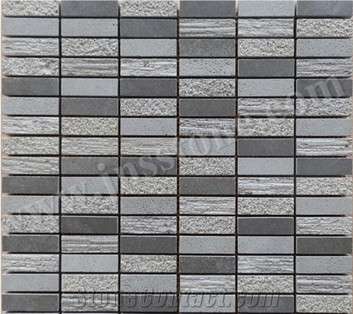 Mosaic/Natural Stone Mosaic/Honed/Hainan Grey Basalt Mosaic/Chinese Grey Basalt Mosaic