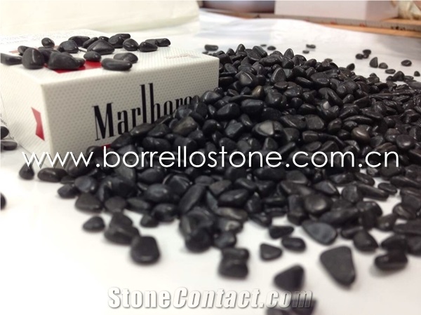 Black Pebble Stone, Black Granite Pebble & Gravel