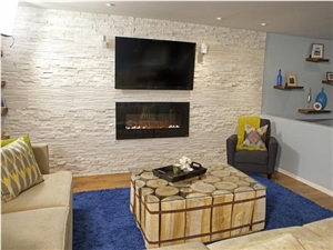 China White Quartzite Cultured Stone Wall Panel, Wall Cladding, Stone Wall Decor Ledge Stone Stacked Stone Bianco Loose Stone