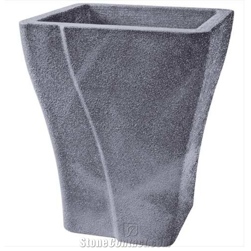 G654 China Impala Black Granite Mordern Design Flower Pot/ Garden Planrters