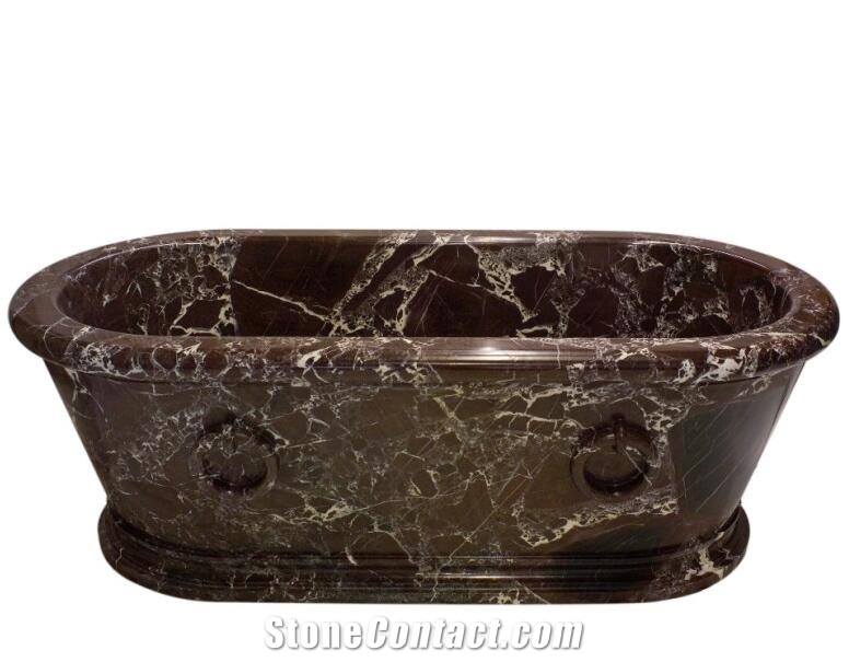 Rosso Levanto Marble Bathtubs/ Italy Red Marble with White Veins Bath Tubs
