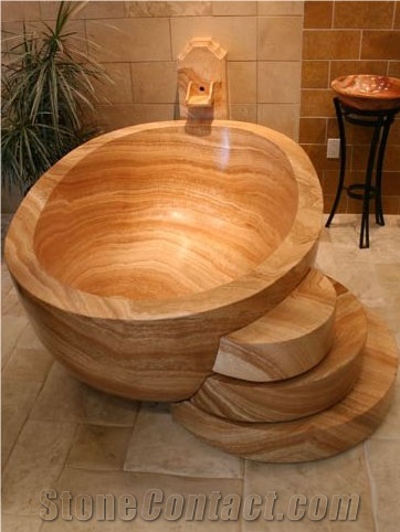 Serpeggiante Brown Onyx Bathtubs/ Round Shaped Bath Tubs