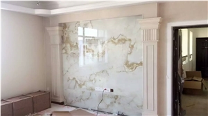 White Artificial Stone Wall Panel, Engineered Manmade Honeycomb Panels