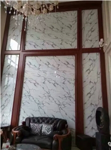 White Artificial Stone Wall Panel, Engineered Manmade Honeycomb Panels