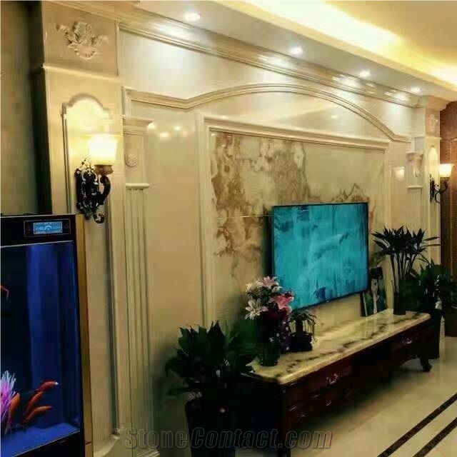 White Artificial Stone Wall Panel, Engineered Manmade Honeycomb Panels