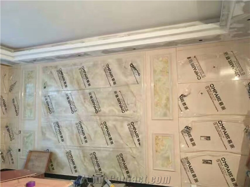 White Artificial Stone Wall Panel, Engineered Manmade Honeycomb Panels
