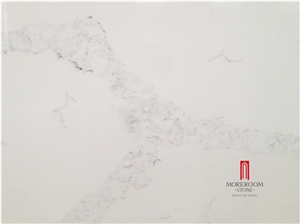 Artificial Calacatta White Marble Look Quartz Stone Slab Price