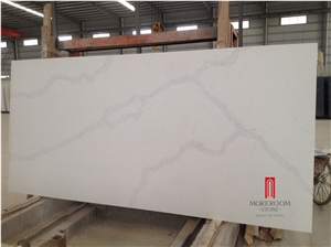 Artificial Calacatta White Marble Look Quartz Stone Slab Price