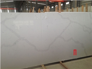 Artificial Calacatta White Marble Look Quartz Stone Slab Price