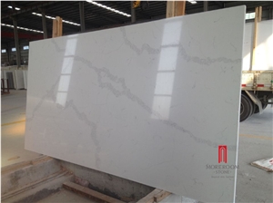 Artificial Calacatta White Marble Look Quartz Stone Slab Price