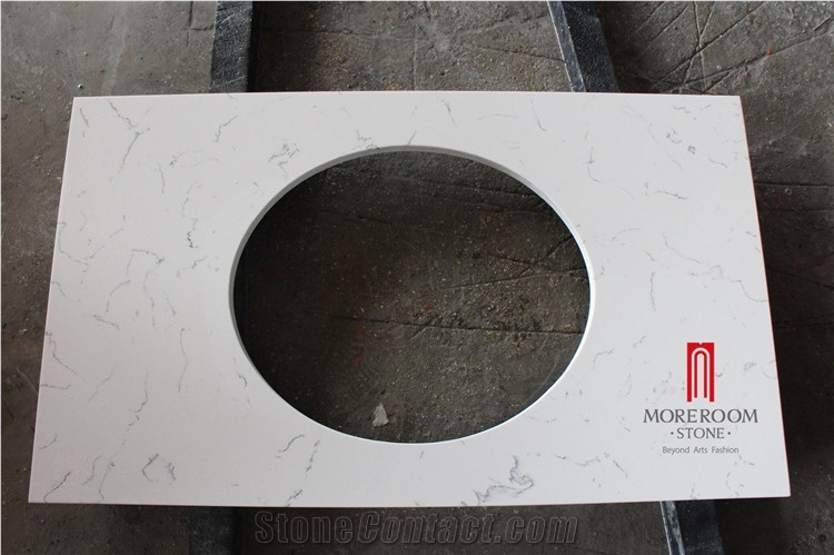 Carrara White Quartz Stone Slabs & Tiles