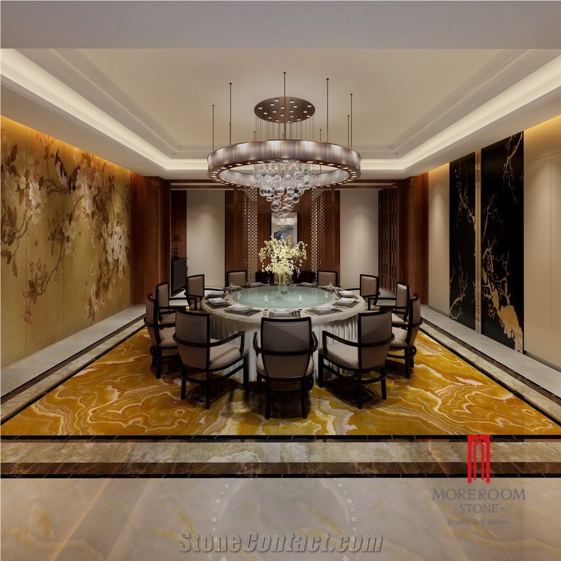 Onyx Pattern Orange Jade Onyx Porcelain Tile for Hotel and House Flooring