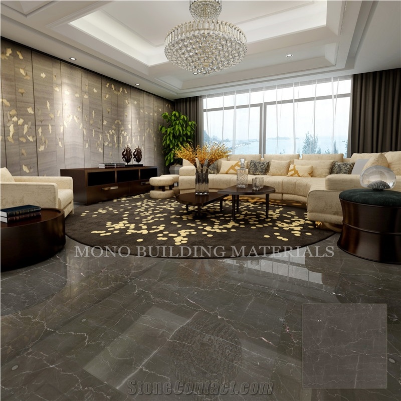 Polsihed Discontinued Italy Grey Porcelain Floor Tile Design