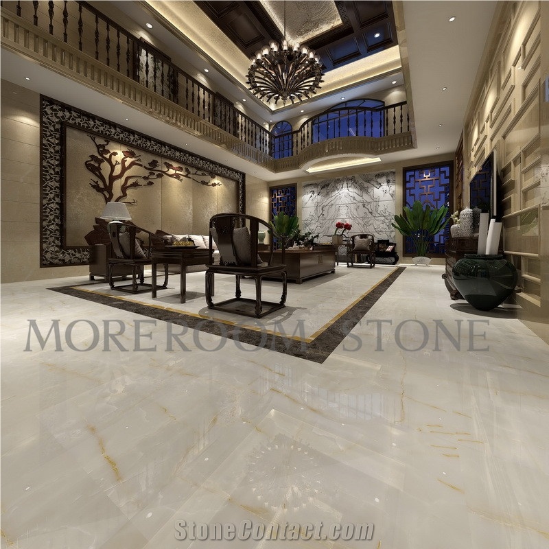 Snow White Onyx White Pattern Tiles Ceramic Floor