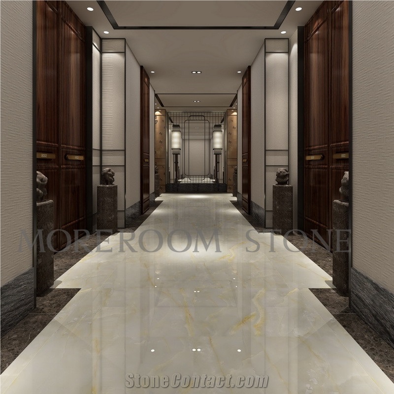 Snow White Onyx White Pattern Tiles Ceramic Floor
