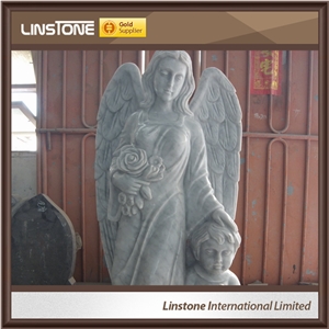 3d Carved Figure Angel with Big Wings Little Angel Sculpture for Sale