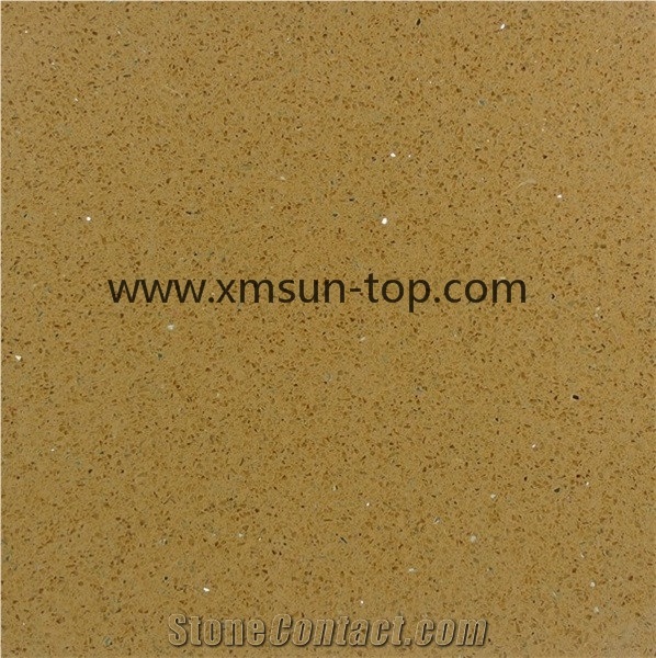 Artificial Quartz Stone Bathroom Countertop, Brown Crystal Quartz Vanity Tops, Double Sink Countertop, Engineered Stone Bath Tops, Custom Countertop & Fabrication