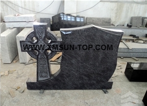 Bahama Blue Granite Tombstone&Monument Design/Bahamas Blue Granite Upright Monuments/Natural Stone Engraved Tombstone/Headstones/Custom Monuments/Gravestone