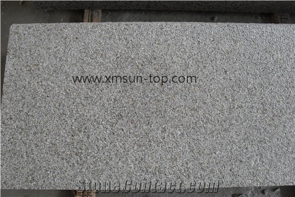 Bush Hammered G682 Granite Steps, Sunset Gold Granite, Rust Yellow Block Step, Giallo Yellow Stairs, Golden Granite Staircase & Stair Riser