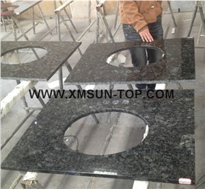 China Butterfly Green Granite Bathroom Countertops/China Verde Butterfly Granite Custom Vanity Tops/Dark Green Granite Bathroom Vanity Tops/Natural Stone Bath Tops