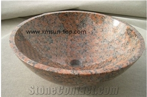 China G562 Red Granite Basin, Maple Red Sinks, Chinese Capao Bonito, Maple Leaf Red, G651 Bathroom Top Sink, Vessel Sinks, Granite Washbasin, Crown Red, Cenxi Red Granite Basins