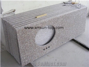 China G636 Granite Bathroom Countertops, New Rosa Beta Granite Bathroom Vanity Tops, Padang Rosa Granite Vanity Tops, Sino Rose Granite Bath Tops, Pink Cloudy Granite Bath Top