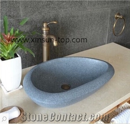 China Impala Black Granite Basin, G654 Grey Granite Sinks, Padang Black, Nero Impala China, Sesame Black Bathroom Top Sink, Vessel Sinks, Granite Washbasin, Flake Grey Granite Basins