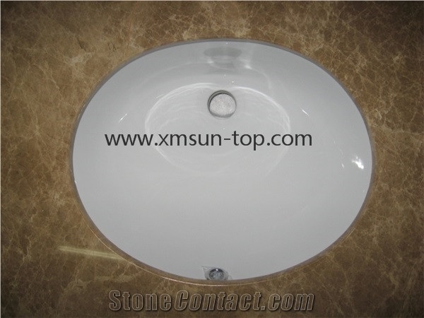 China Light Brown Emperador Marble Countertop, China Emperador Light Vanity Tops, Brown Marble Bath Tops, Custom Countertop & Fabrication, Single Round Sink