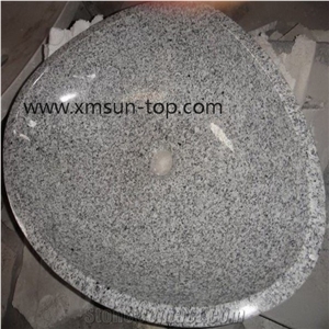 China New G603 Granite Basin, Bacuo White Sinks, Padang White, Bianco Crystal, Sesame White Bathroom Top Sink, Vessel Sinks, Granite Washbasin, China Grey, Gamma Bianco Granite Basins