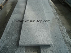 China New G603 Granite Steps, Bacuo White, Sesame White Stair Treads, Bush Hammered Stairs Tile, Bianco Crystal Staircase & Stair Riser