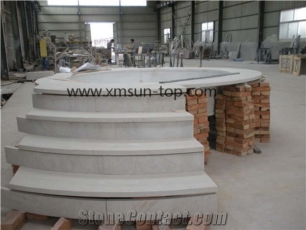 China White Sandstone Steps, Sandstone Stair Panel, Step Tiles, White Sandstone Stair Risers,Stair Treads, Outdoor Building Stone