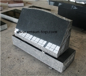 Chinese G654 Polished Tombstone & Monument, Dark Grey Grave Marker, China Impala Slant Marker, Padang Black, Sesame Black Granite Slant Grave, Nero Impala China Gravestone, Headstone